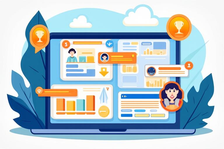 Interface de plateforme d'apprentissage gamifiée